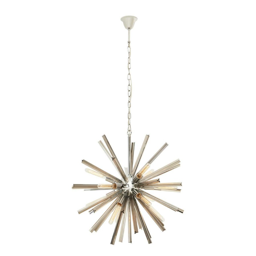 Accessories Fifty Five South Ceiling Lights | Karlo Smoke Grey Glass And Chrome Finish Light