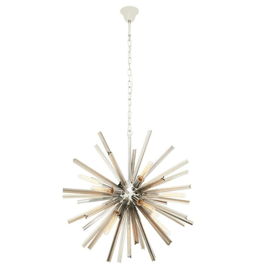 Accessories Fifty Five South Ceiling Lights | Karlo Smoke Grey Glass And Chrome Finish Light