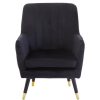 FURNITURE Premier Armchairs | Loretta Black Velvet Scalloped Armchair