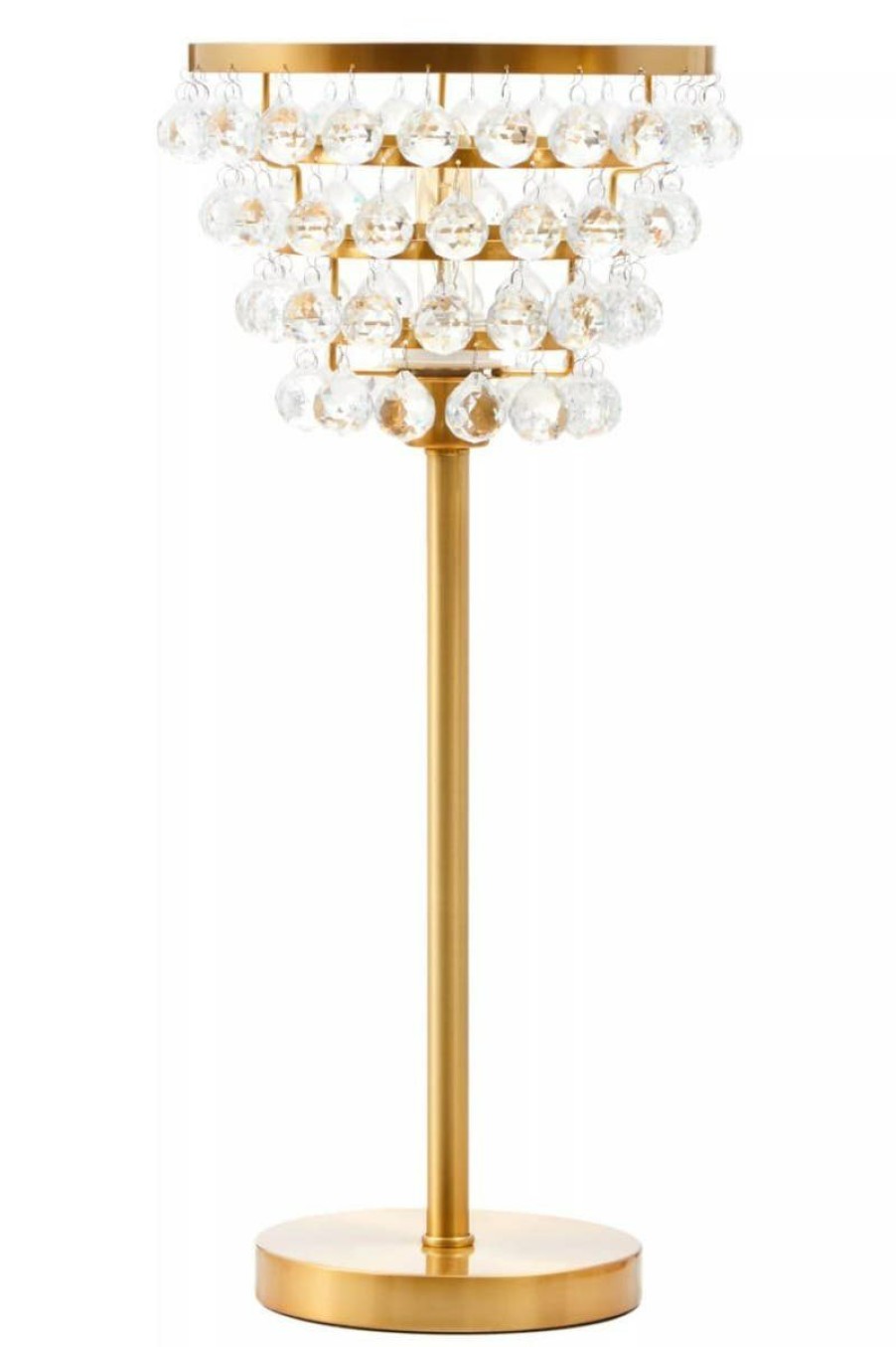 Accessories Fifty Five South Table Lamps | Hutchinson Clear Crystal Table Lamp With Gold Metal