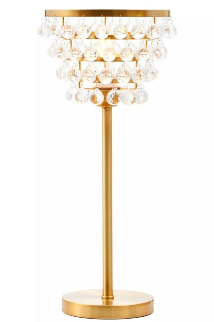 Accessories Fifty Five South Table Lamps | Hutchinson Clear Crystal Table Lamp With Gold Metal