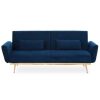 FURNITURE Premier Seating | Hatton Dark Blue Velvet Sofa Bed