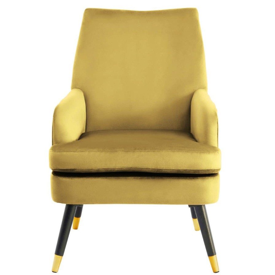 FURNITURE Premier Armchairs | Loretta Pistachio Velvet Armchair With Black Wood Legs