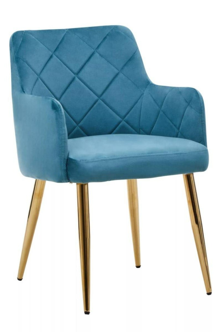 FURNITURE Fifty Five South Seating | Tamzin Light Blue Velvet Angular Dining Chair