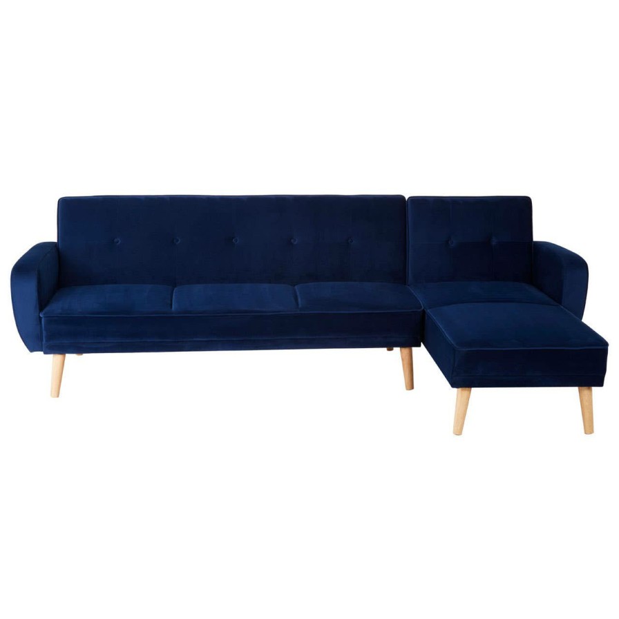 FURNITURE Premier Seating | Serene 3 Seat Navy Sofa Bed