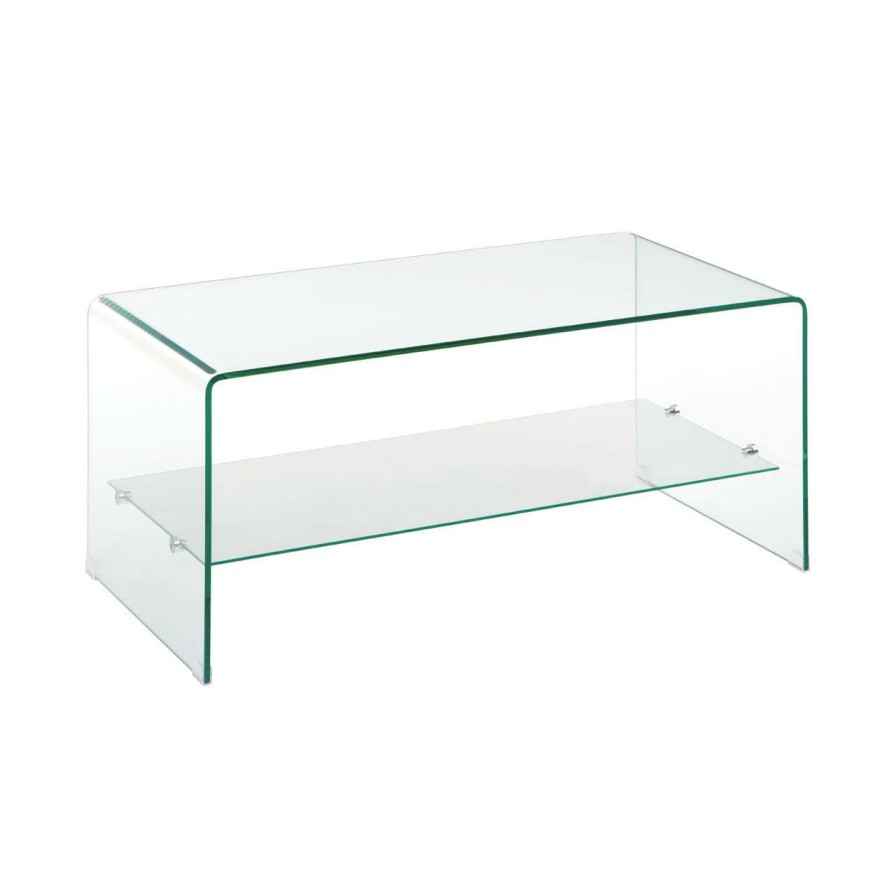 FURNITURE Premier Coffee Tables | Matrix 2 Tier Bent Glass Coffee Table