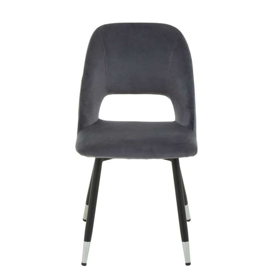 FURNITURE Premier Seating | Warren Grey Velvet Dining Chair