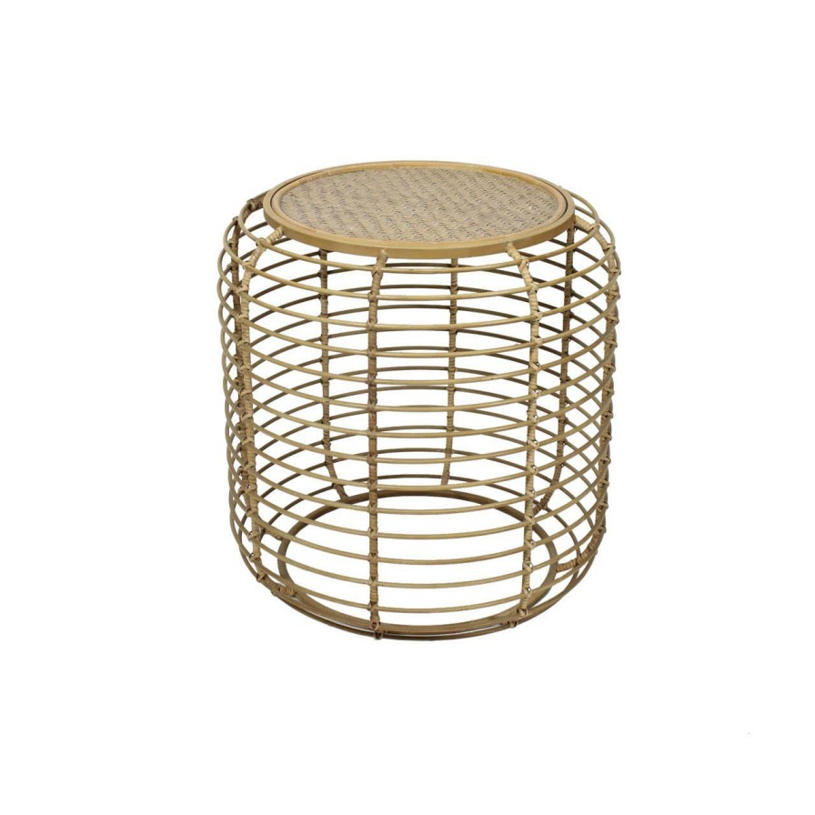 FURNITURE Premier Side Tables | Trento Round End Table With Rattan Top