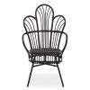 FURNITURE Fifty Five South Seating | Java Black Natural Rattan And Black Metal Scalloped Back Chair