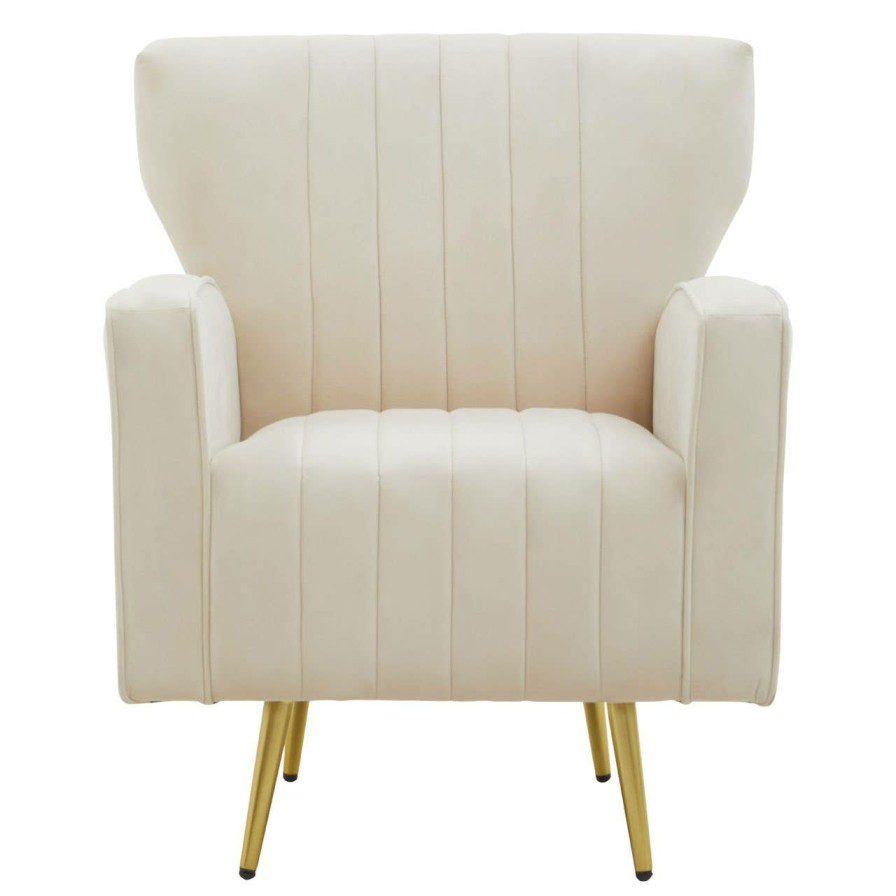 FURNITURE Fifty Five South Armchairs | Hayley Natural Velvet Armchair