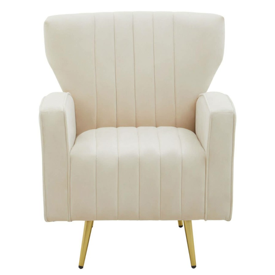 FURNITURE Fifty Five South Armchairs | Hayley Natural Velvet Armchair