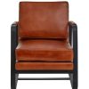 FURNITURE Fifty Five South Armchairs | Buffalo Tan Leather Armchair With Black Iron Frame