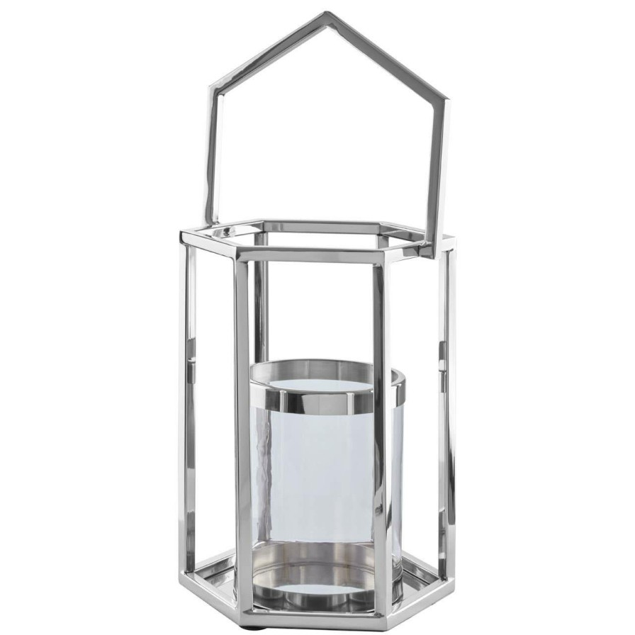 Accessories Fifty Five South Lanterns | Herber Small Silver Hexagonal Lantern