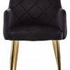 FURNITURE Fifty Five South Seating | Tamzin Black Velvet Angular Dining Chair