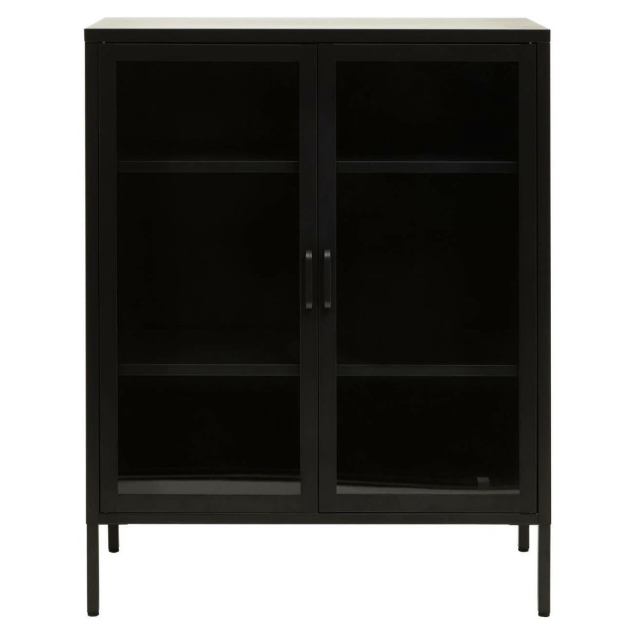 FURNITURE Premier Cabinets | Acier Two Door Black Cabinet