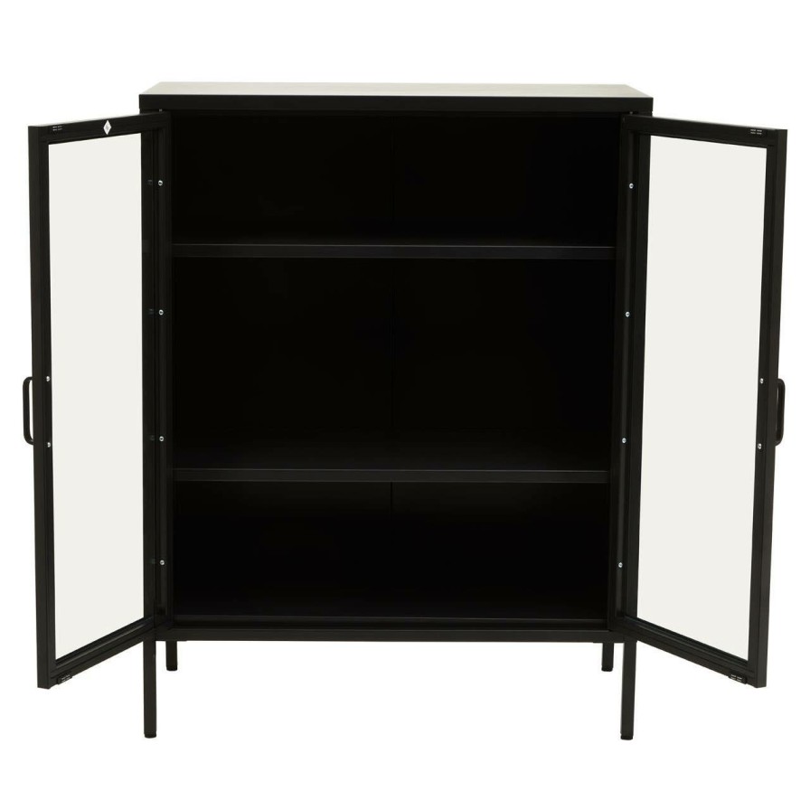 FURNITURE Premier Cabinets | Acier Two Door Black Cabinet