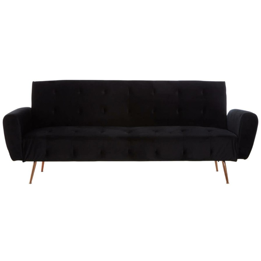 FURNITURE Premier Seating | Hayton Black Velvet Sofa Bed