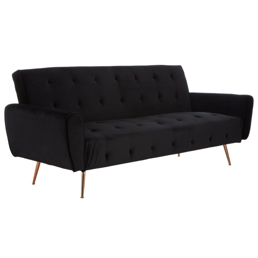 FURNITURE Premier Seating | Hayton Black Velvet Sofa Bed