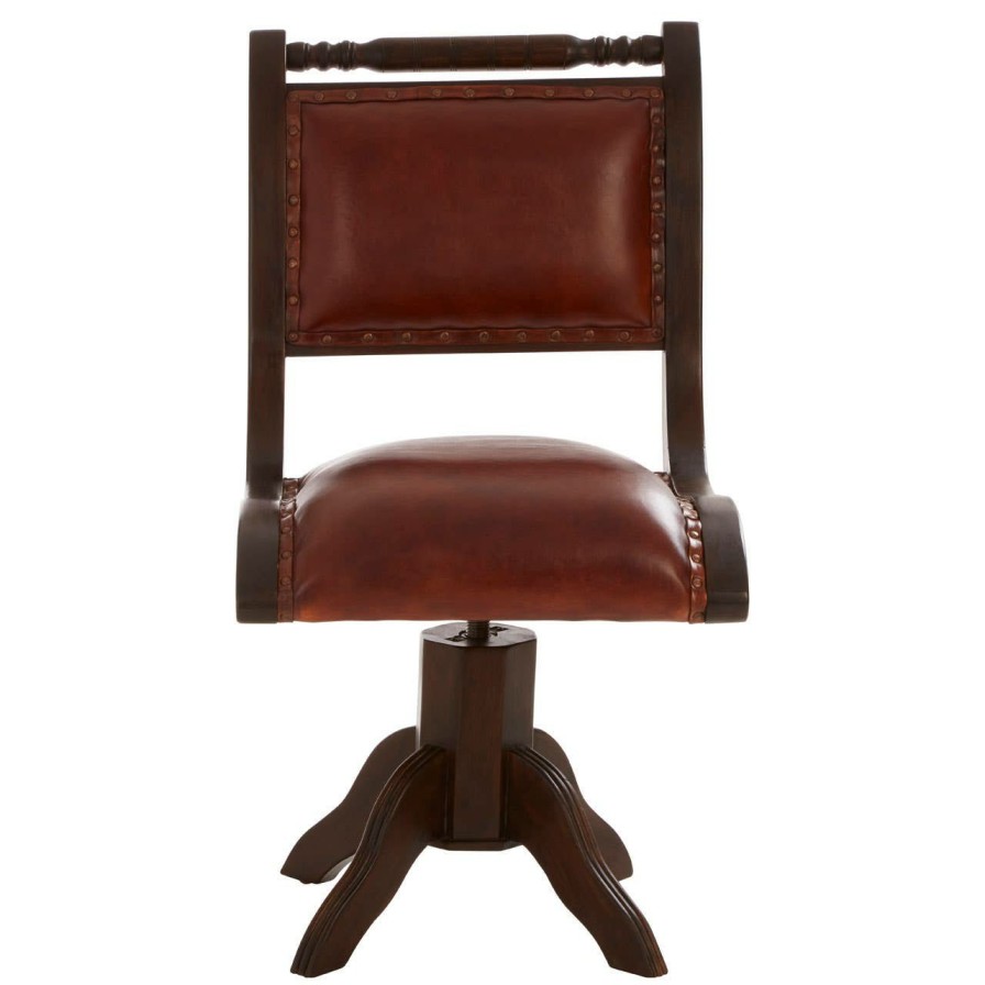 FURNITURE Fifty Five South Seating | Inca Teak And Brown Swivel Chair