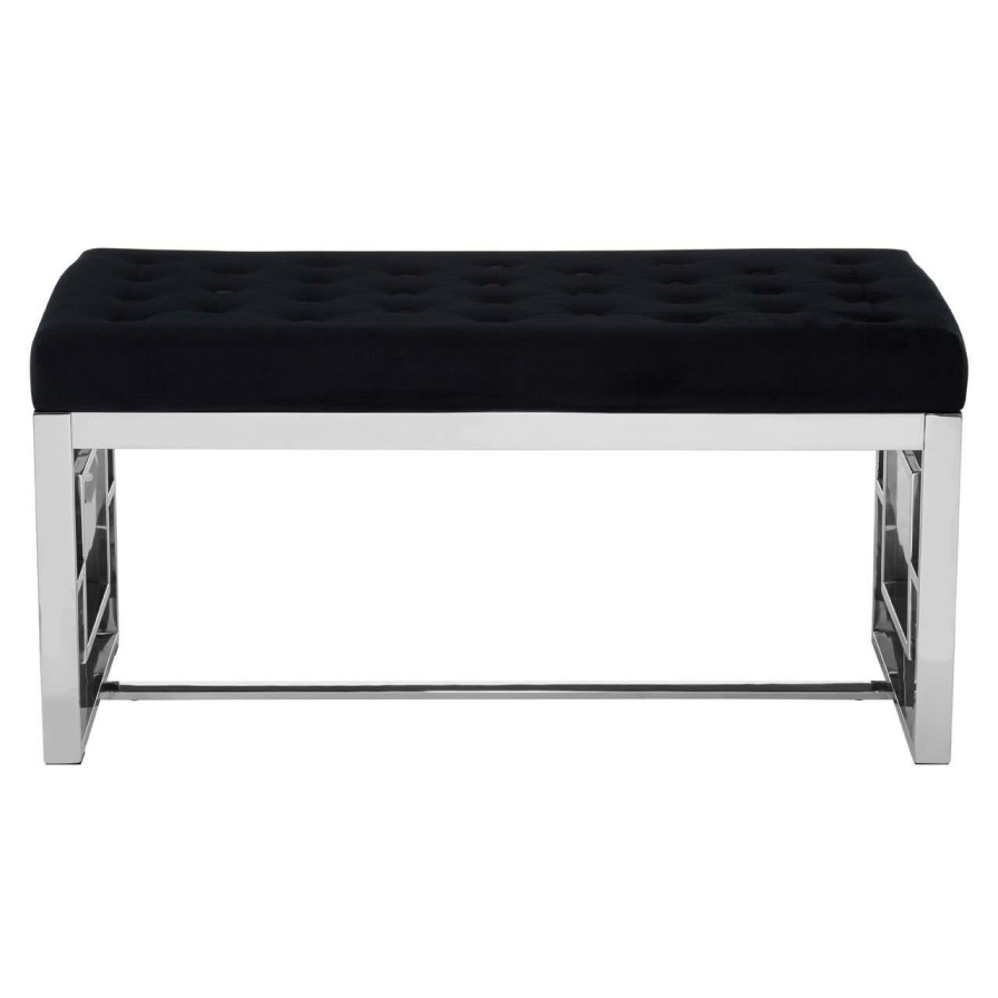 FURNITURE Premier Benches | Allure Black Tufted Bench