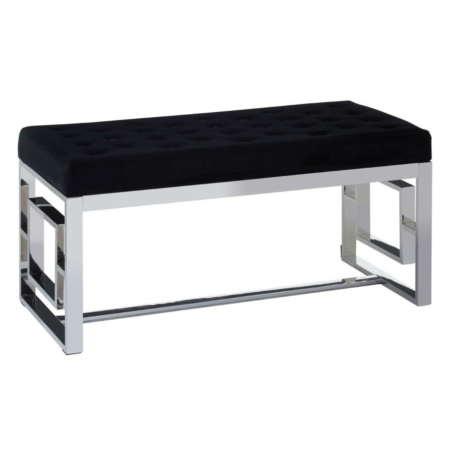 FURNITURE Premier Benches | Allure Black Tufted Bench