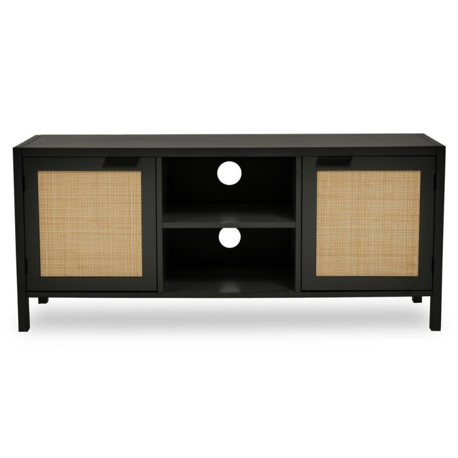 FURNITURE Premier Shelving | Sherman Black Wood Media Unit