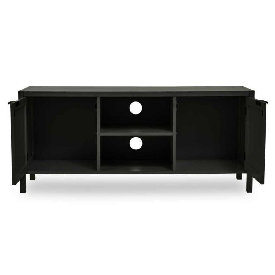 FURNITURE Premier Shelving | Sherman Black Wood Media Unit