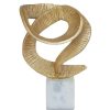 Accessories Fifty Five South Sculptures and Ornaments | Evra Gold Sculpture On White Marble Base