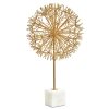 Accessories Fifty Five South Sculptures and Ornaments | Evra Gold Dandelion Sculpture On White Marble Base