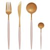 Kitchen and Dining Premier Cutlery | Avie 16 Pc Pink And Gold Finish Cutlery Set