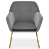 FURNITURE Premier Armchairs | Xander Grey Velvet Armchair