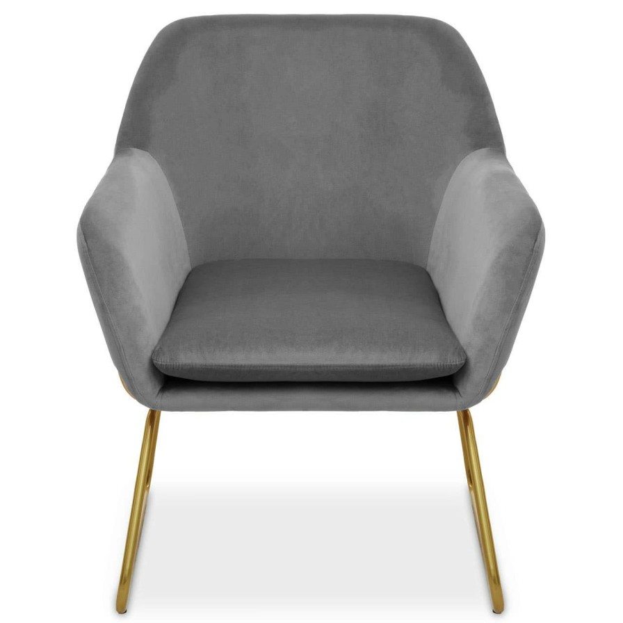 FURNITURE Premier Armchairs | Xander Grey Velvet Armchair