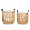 Bathe and Utility Fifty Five South Boxes, Bags and Baskets | Batu Set Of 2 Natural Rattan Baskets