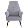 FURNITURE Premier Statement Chairs | Loretta Grey Velvet Button Detail Chair