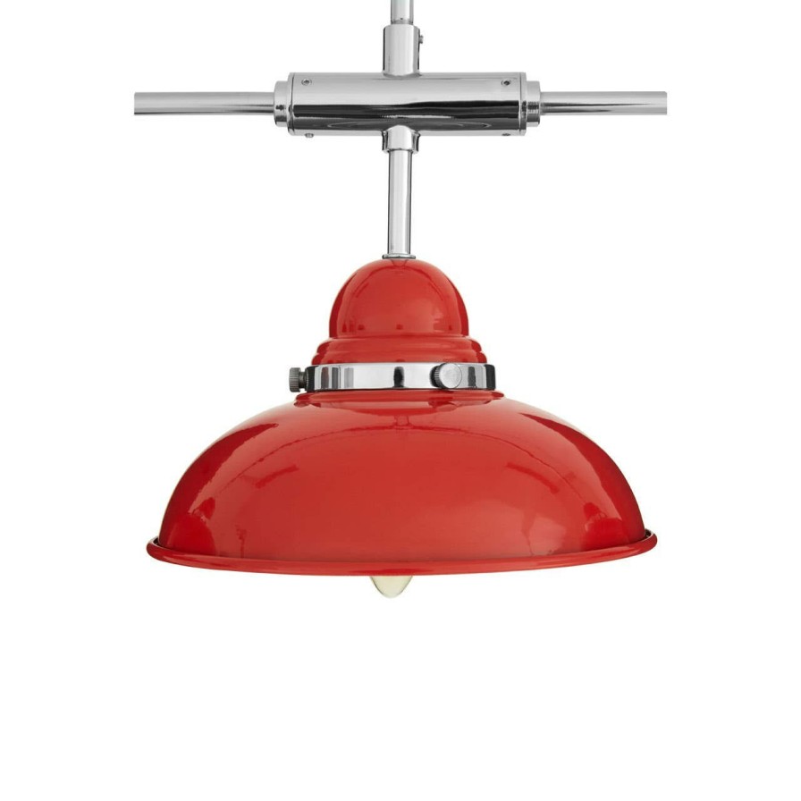 Accessories Premier Decorative Lights | Jasper Red And Chrome 3 Light Pendant Light