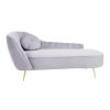 FURNITURE Fifty Five South Chaise Lounges | Felizia Grey Left Arm Velvet Chaise