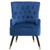 FURNITURE Premier Statement Chairs | Loretta Midnight Velvet Chair With Black Wood Legs