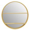 Bathe and Utility Premier Mirrors | Avento Gold Shelved Wall Mirror