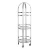 FURNITURE Fifty Five South Bar Carts and Trolleys | Piermount Silver Finish Cart