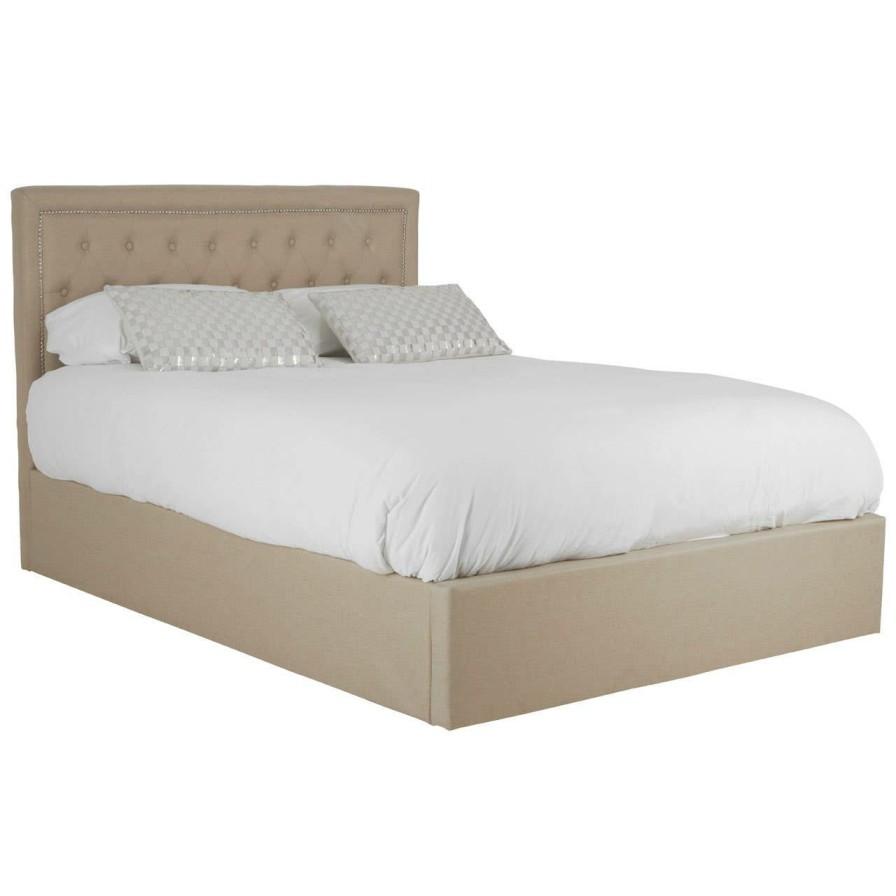 FURNITURE Premier Beds | Hannah Beige Double Ottoman Bed