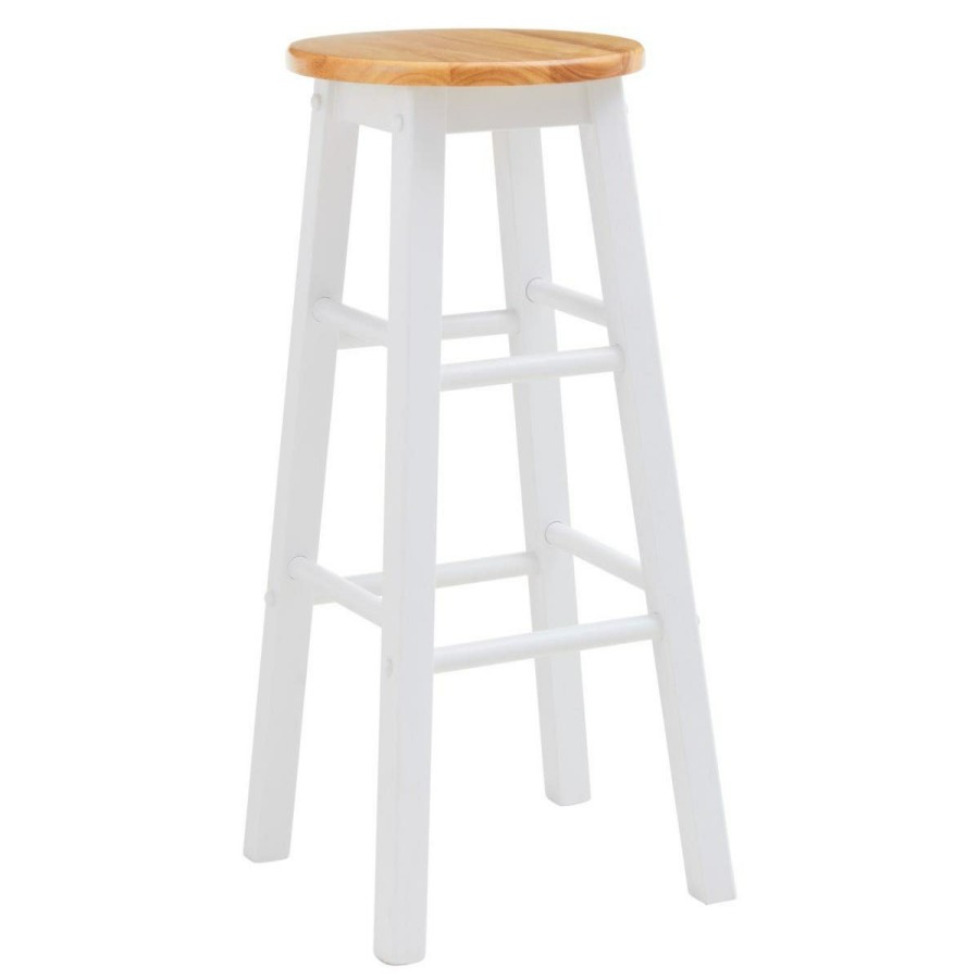 FURNITURE Premier Seating | Chester Wood White And Natural Kitchen/Bar Stool