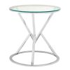 FURNITURE Premier Side Tables | Allure Corseted Round Silver End Table