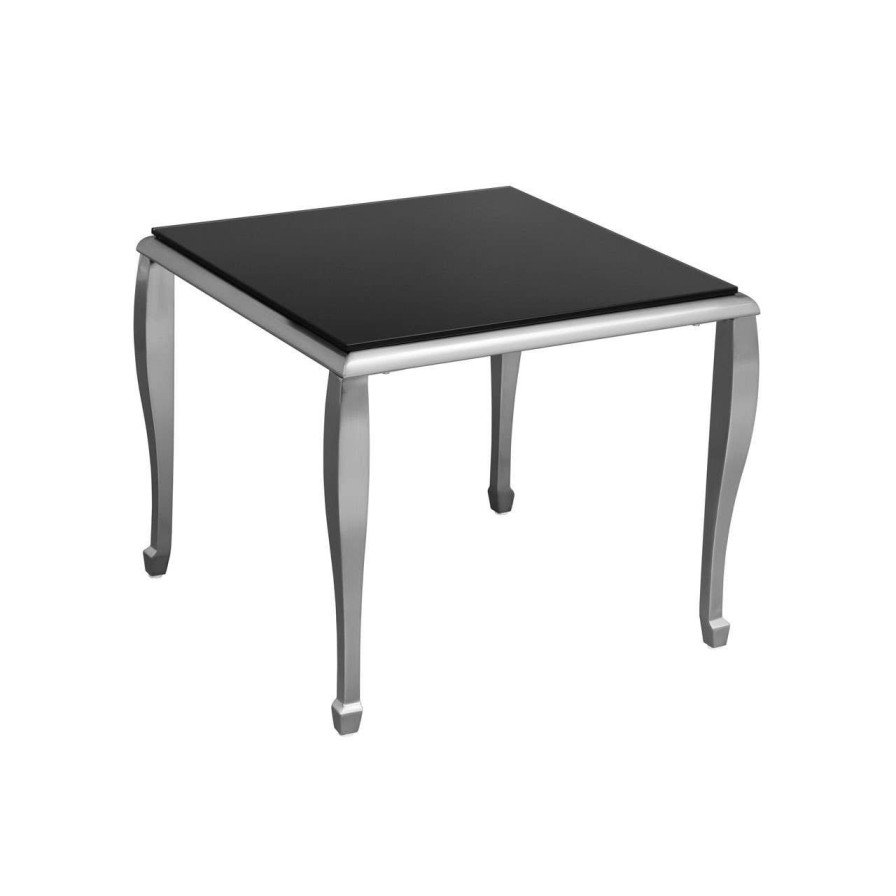 FURNITURE Premier Side Tables | Black Tempered Glass End Table