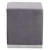 FURNITURE Fifty Five South Seating | Hagen Grey And Silver Square Stool