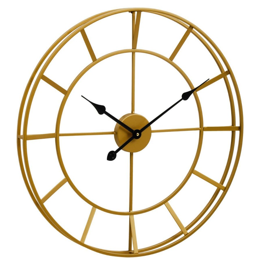 Accessories Fifty Five South Wall Clocks | Kent Large Gold Finish Metal Wall Clock