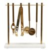 Kitchen and Dining Fifty Five South Wine Racks | Omari Marble And Gold Finish Bar Tool Stand