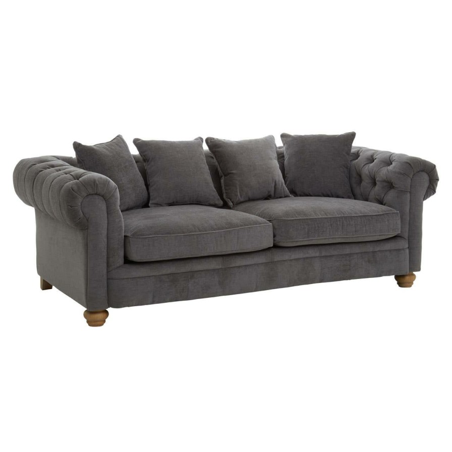 FURNITURE Fifty Five South Sofas | Spencer Three Seat Grey Fabric Sofa