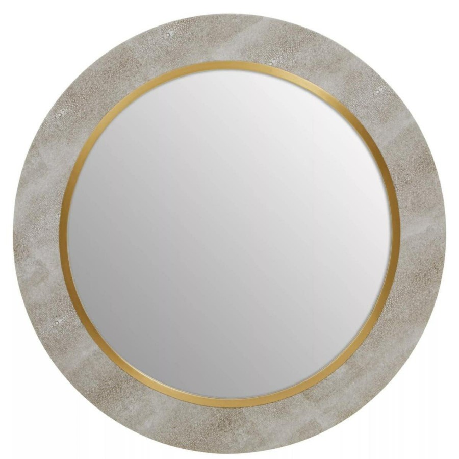 Bathe and Utility Fifty Five South Mirrors | Cadio Shagreen And Gold Wall Mirror