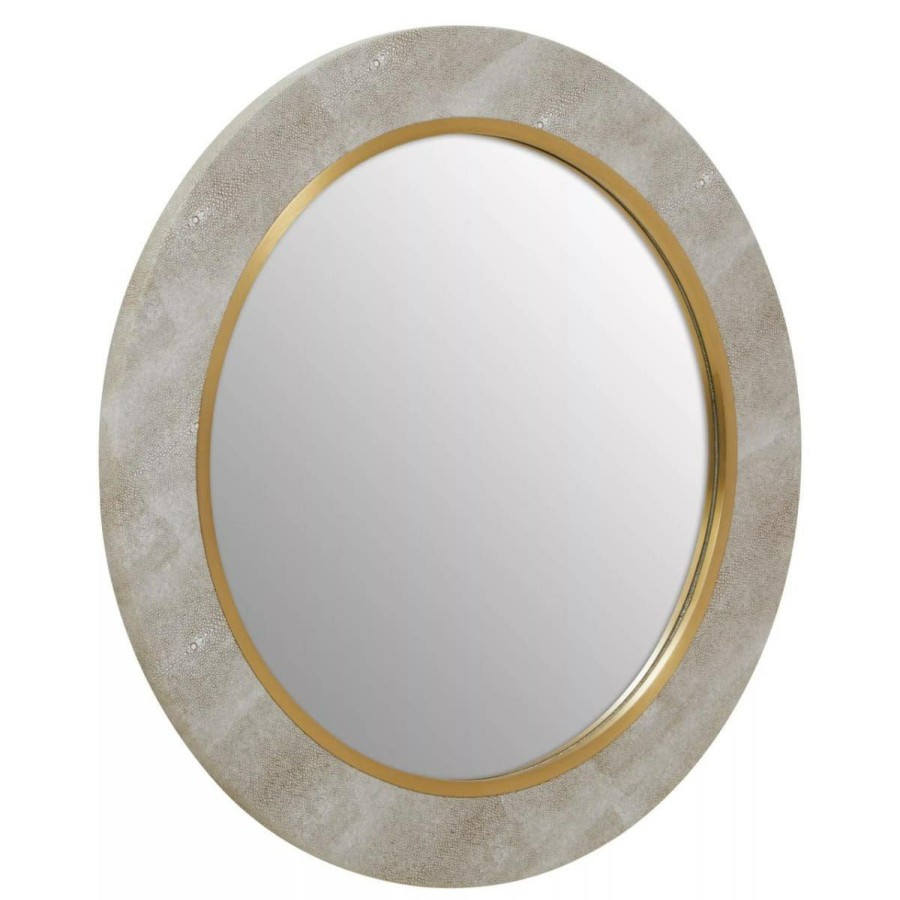 Bathe and Utility Fifty Five South Mirrors | Cadio Shagreen And Gold Wall Mirror