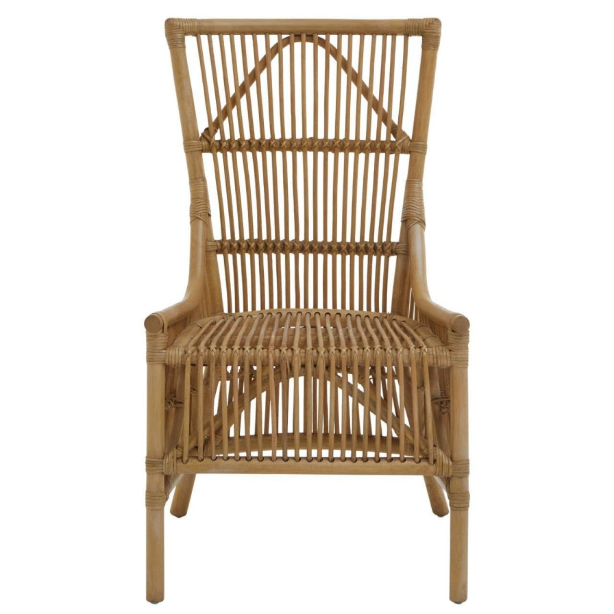 FURNITURE Fifty Five South Conservatory | Manado Natural Rattan Chair With Tapered Back